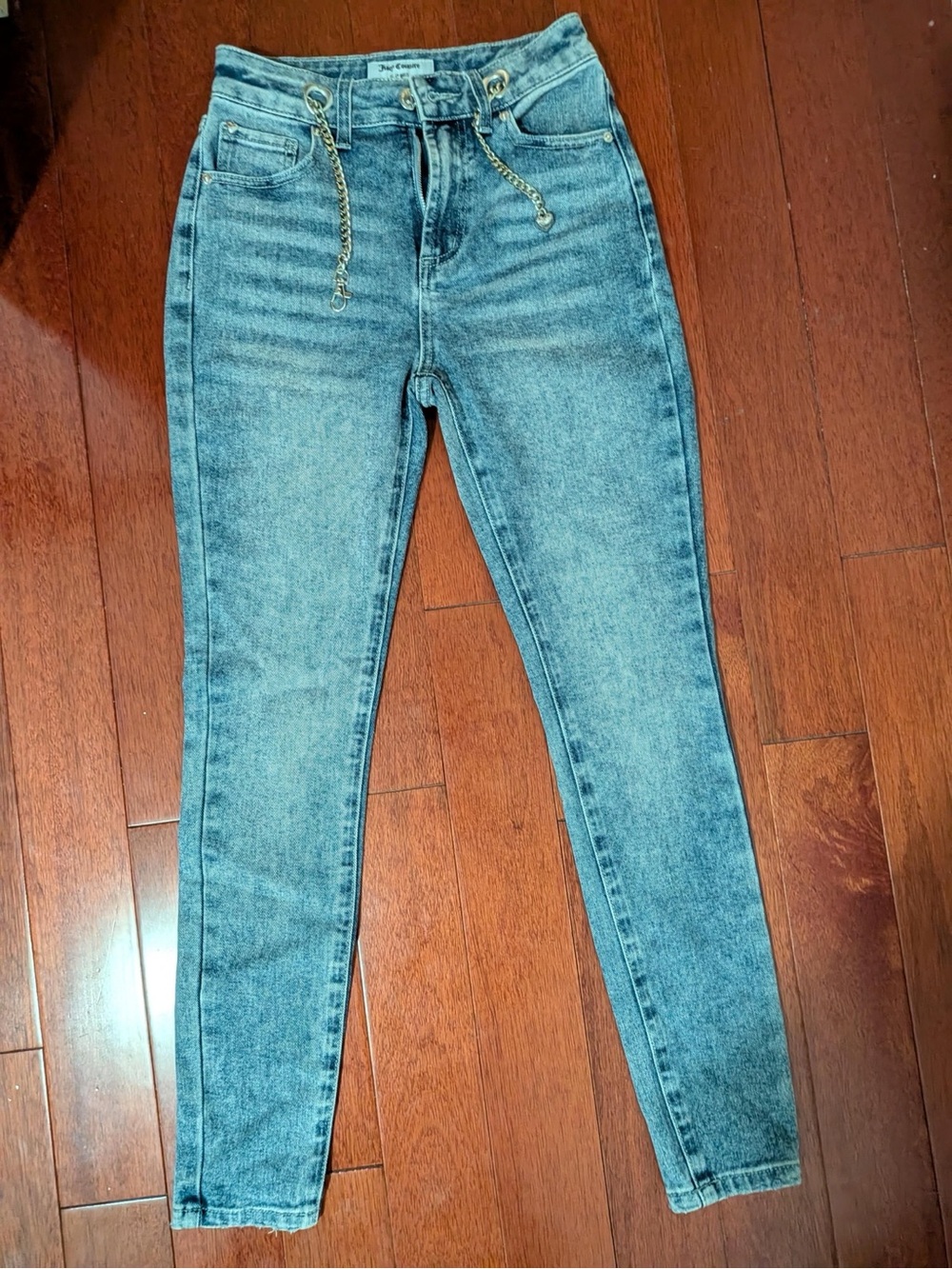 Juicy Couture Chain Detail Heart Pocket Skinny Jeans Size 2